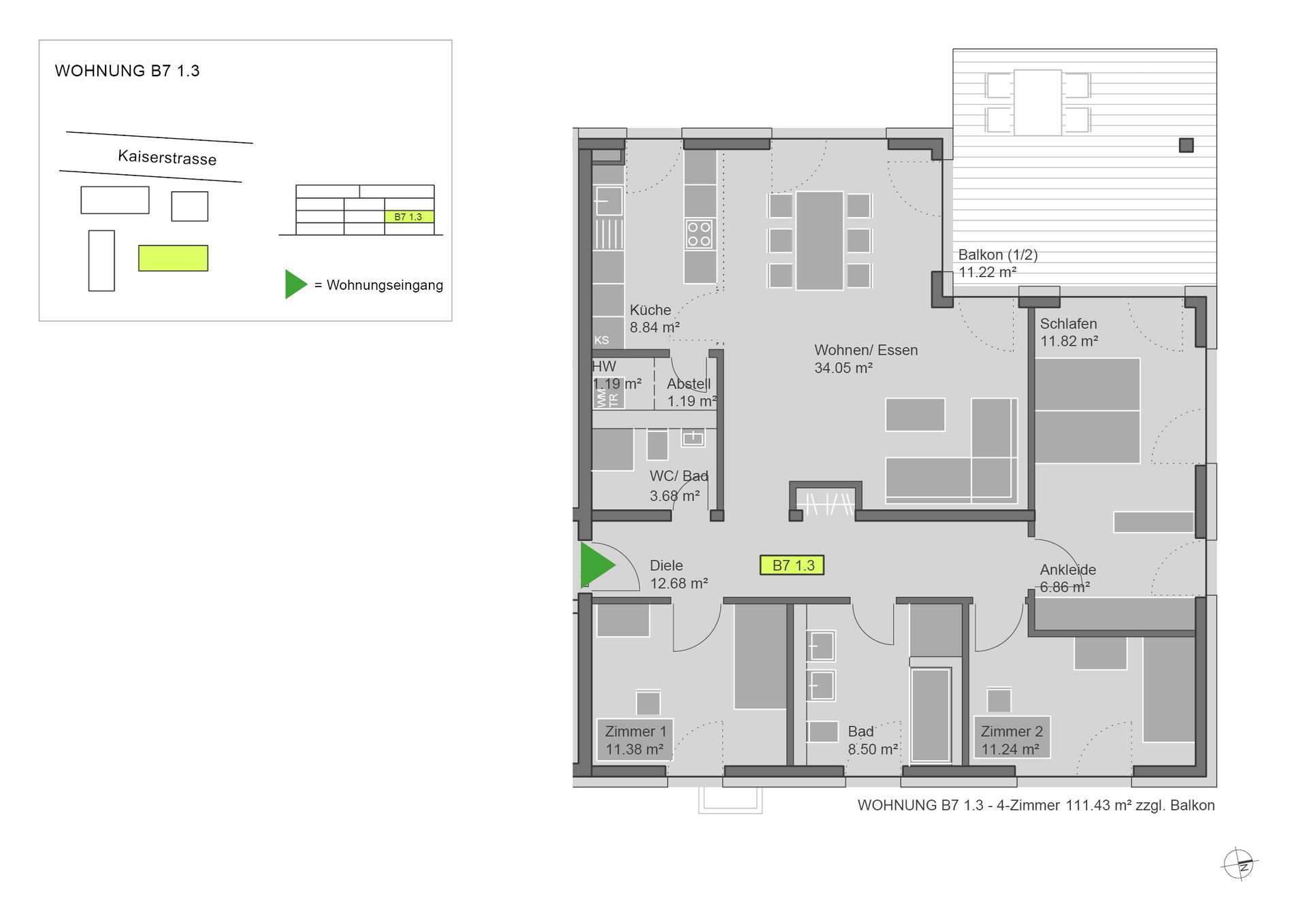 Grundriss 1. OG Burgstr. 7/1