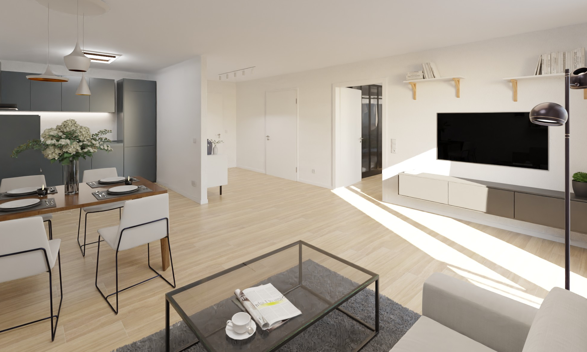 2 Zimmer Wohnung (Whg. 3.2) / Energiesicherheit dank Geothermie und PV, 72793 Pfullingen, Etagenwohnung